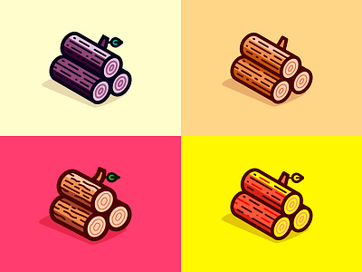 Logs Logs Logs colors icons illustration line logs lumber pile quad resources stroke wood