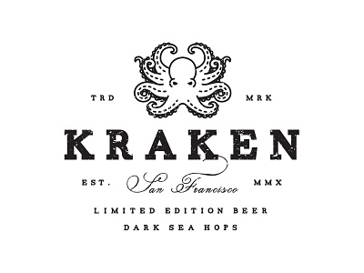 Kraken Brewing Co. beer brew emblem kraken logo mark octopus