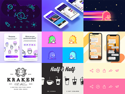 2017 Top 9 2017 best of compilation flat icons illustration mobile top top 9 ui wangmander