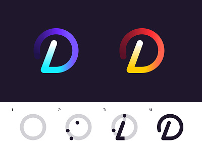 D Process brand d logo mark process type