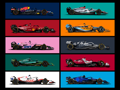 F1 2022 Season Cars Illustration illustration procreate