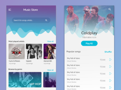 Music Store clean app clean interface design invision studio music app sketch ux ux ui