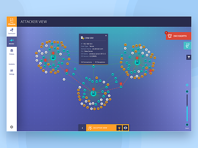 Illusive - Attack View app bubbles cyber dashboard data design product ui ux