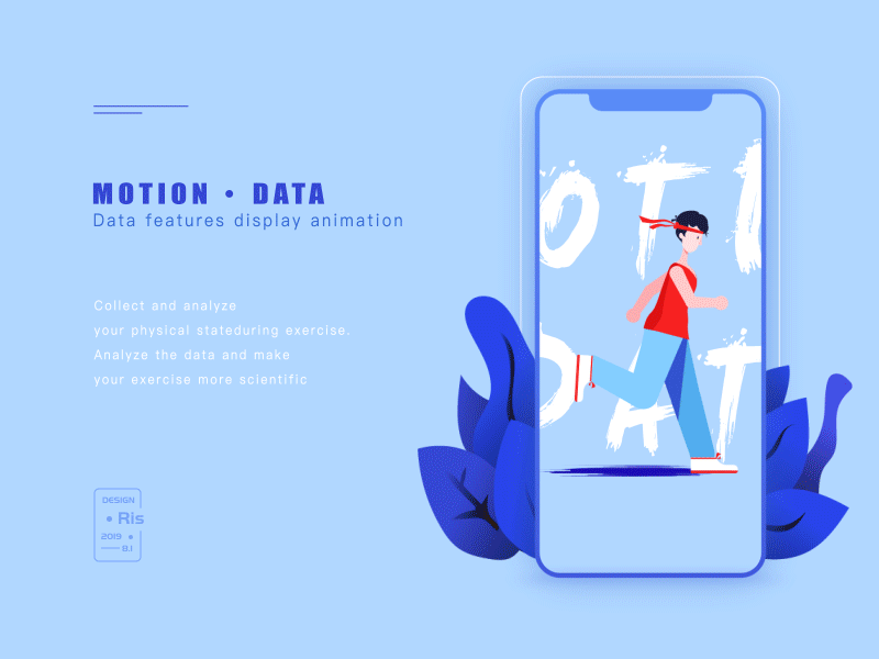 human motion data ae animation app blue color design gif illustration interactive design ui vector