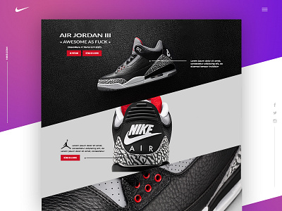 AIR JORDAN III - NIKE basket design graphic nike sport ui ux web webdesign