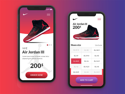 AIR JORDAN III - NIKE - MOBILE design mobile nike responsive shoes sneakers ui ux webdesign