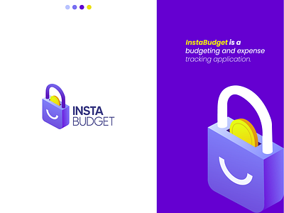 InstaBudget bank design lock logo moneybox security vector