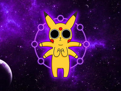 pikachu astrix design draw illustration lsd pikachu pokemon vector