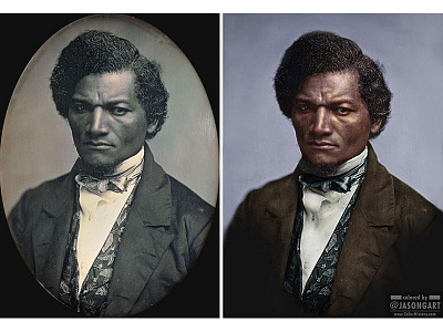 Colorization: Frederick Douglass, Circa 1850 art colorization colorize digital photoshop portrait restoration retouching tbt