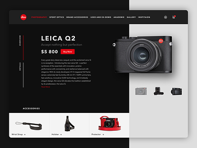 Leica — Website Concept camera concept dark desktop ecommerce figma leica web