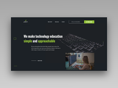 Technology Courses Site - Landing Page Design adobe xd daily ui landing page ui user interface ux web design