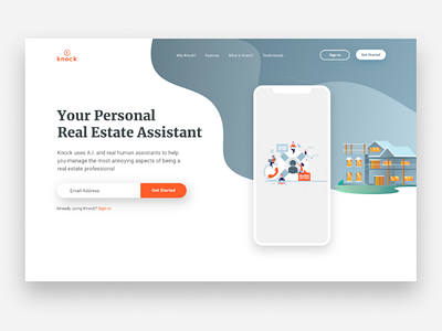 Assistant app - landing page adobexd design hero landingpage ui userexperience ux uxui