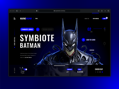 UI Concept | WayneStore black blue concept creative design site ui uiux ux webdesign