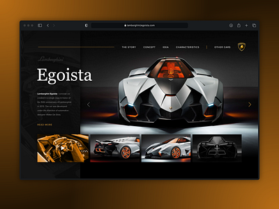 UI Concept | Lamborghini Egoista black concept creative design orange site ui uiux ux webdesign