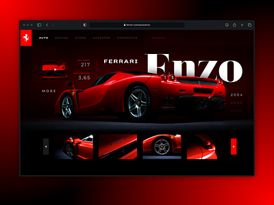 UI Concept | Ferrari Enzo black concept creative design red site ui uiux ux webdesign