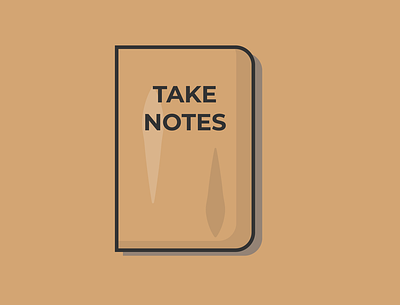 Take Notes. alone articles branding clean design designer designs elegant illustration note notebook simple vector