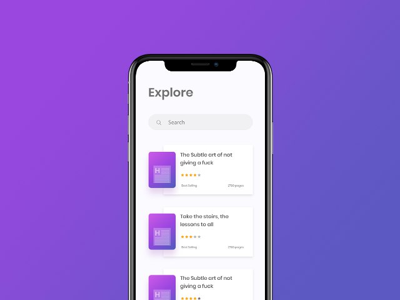 Explore books app ui