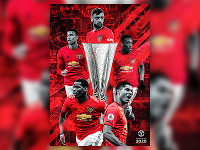 Manchester United EUROPA LEAGUE 2020 branding design digital art element gallery graphic illustration poster poster design soccer sport