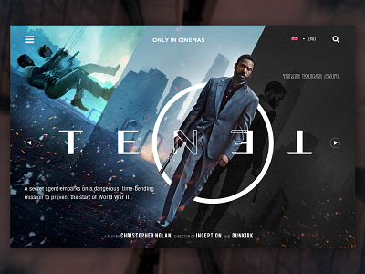 TENET design movie movie app nolan portfolio promote ui user interface website design