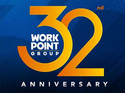WORKPOINT Group 32nd ANNIVERSARY 32nd anniversary branding design logo logotype television typo vector