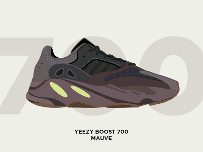 Yeezy Boost 700 Mauve 2018 700 adidas art boost brand design fashion illustration kanye west logo mauve shoe sneaker vector yeezy