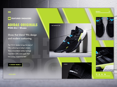 Adidas originals POD-S3.1 adidas app boost brand branding design flat icon shoe sneaker ui ux web
