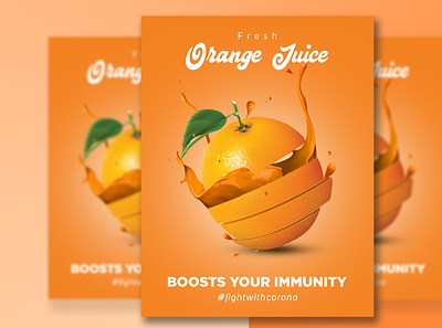 Orange Juice Flyer 🍹🍊 branding brochure creative design flyer design flyer designer food flyer fruit flyer gradient graphic design orange juice flyer poster design print design social media