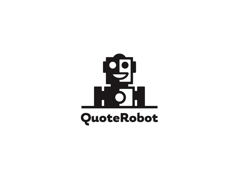QuoteRobot (GIF) logo mark robot
