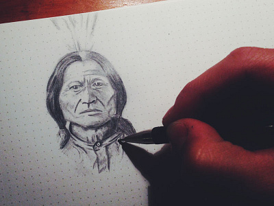Chief Sitting Bull chief first nations native sketch