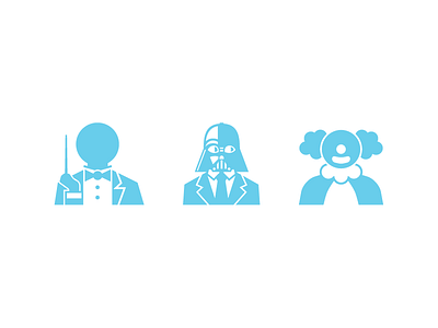 Icons clown darth vader icons it advisors maestro pictograms signs