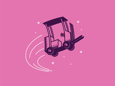 Flying Forklift creative forklift illustration south space spaceship