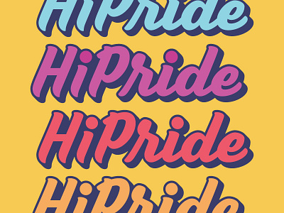 HiPride hipride lettering script