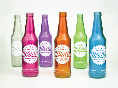 HiPride Bottles hipride identity design lettering packaging design soda