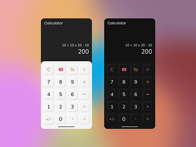 Calculator Neumorphism Style UI