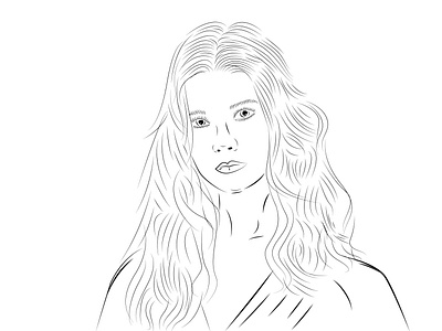 Beautiful woman line art