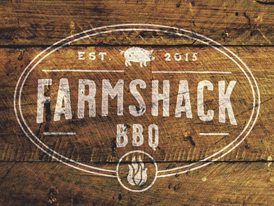 Farmshack BBQ badge bbq brand graphic design lettering lockup logo mockup type