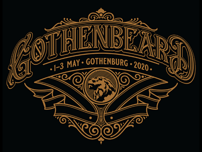 Gothenbeard Badge badge beard branding heritage icon illustration lettering lion lockup logo retro victorian vintage