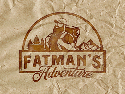 Fatman's Adventure Logo badge brand hike logo outdoor retro