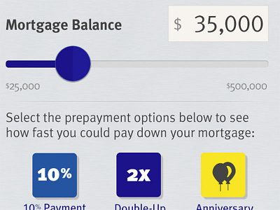 Mobile Mortgage Payment Calculator mobile slider ui