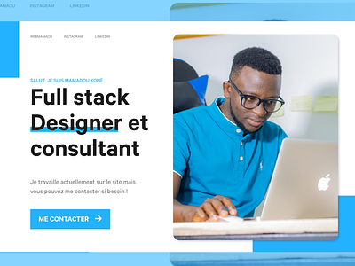 Portfolio Design Mamadou Koné - Page d'attente personal brand personal branding site web uidesign webdesign xd design