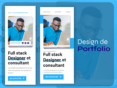 Portfolio Design Mamadou Kone Page d'attente - Versio Mobile design mobile ui personal brand personal branding ui uidesign ux webdesign xd design