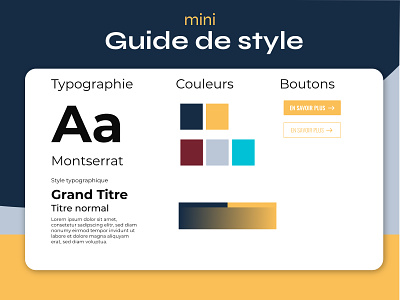 Mini guide de style - projet de site web minimaliste design personal branding site web uidesign webdesign xd design