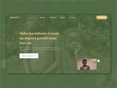 Landing page d’organisation d'aide aux enfants | 02 design elementor ong personal branding site web site web ong site web organisations ui uidesign web webdesign wordpress xd design