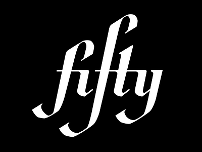Fifty blackletter debut hand lettering logo logotype typography vector