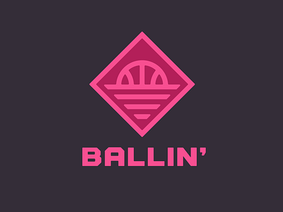 Dribbballin' branding design flat icon illustration logo type typography vector