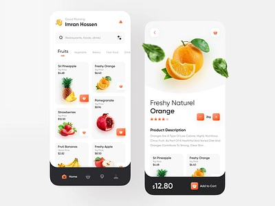 Groceries Shopping Mobile App 2020 trend 2020 ui trends app design app ui e commerce ecommerce app food and drink food app food delivery food delivery app food design fruit groceries grocery app grocery store imran ios app design minimal online shop user experience