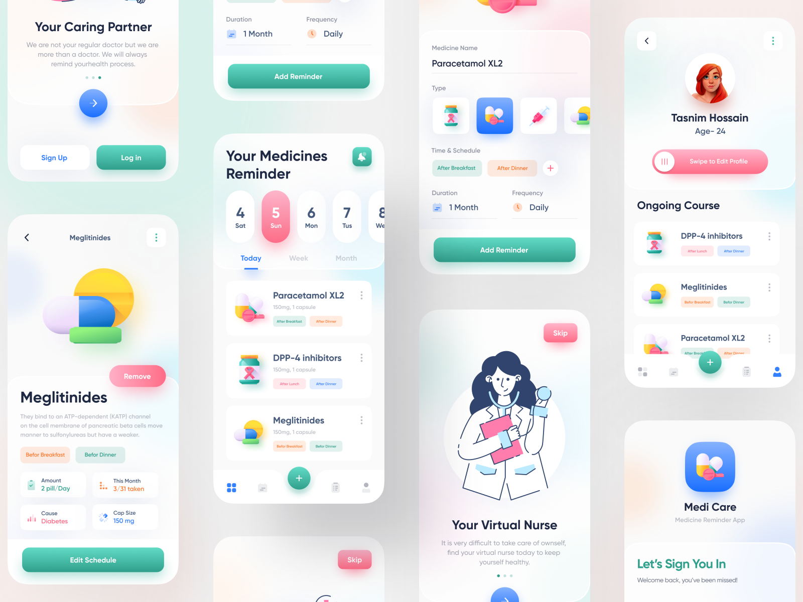 Medicine Reminder Mobile App by Imran Hossen on Dribbble