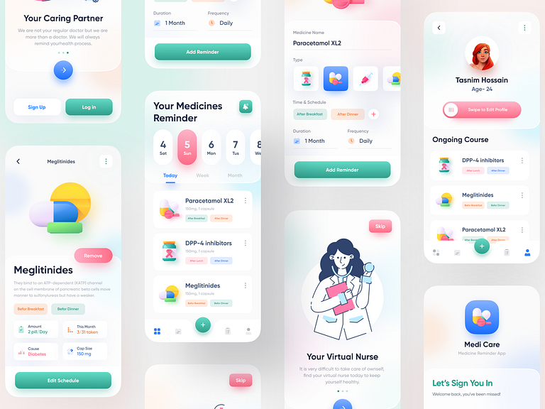 Medicine Reminder Mobile App by Imran Hossen on Dribbble