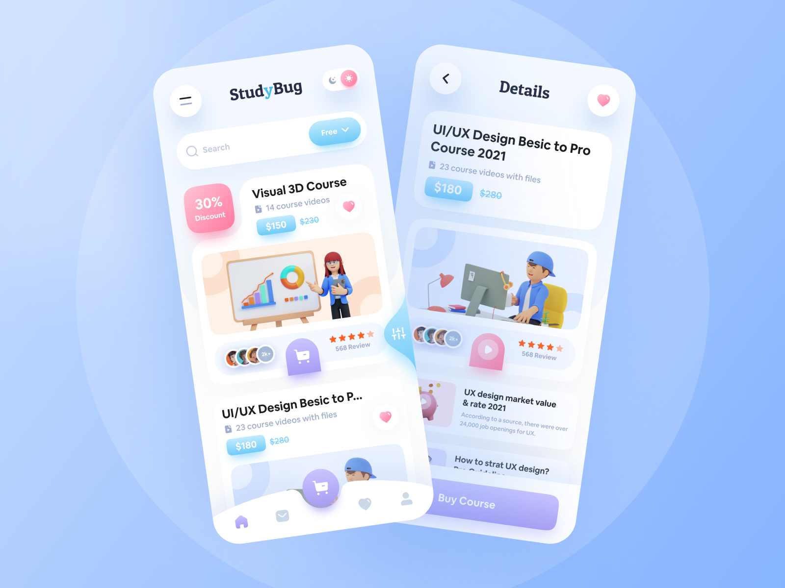 Online Courses - Mobile App by Imran Hossen for Prelook Studio on Dribbble