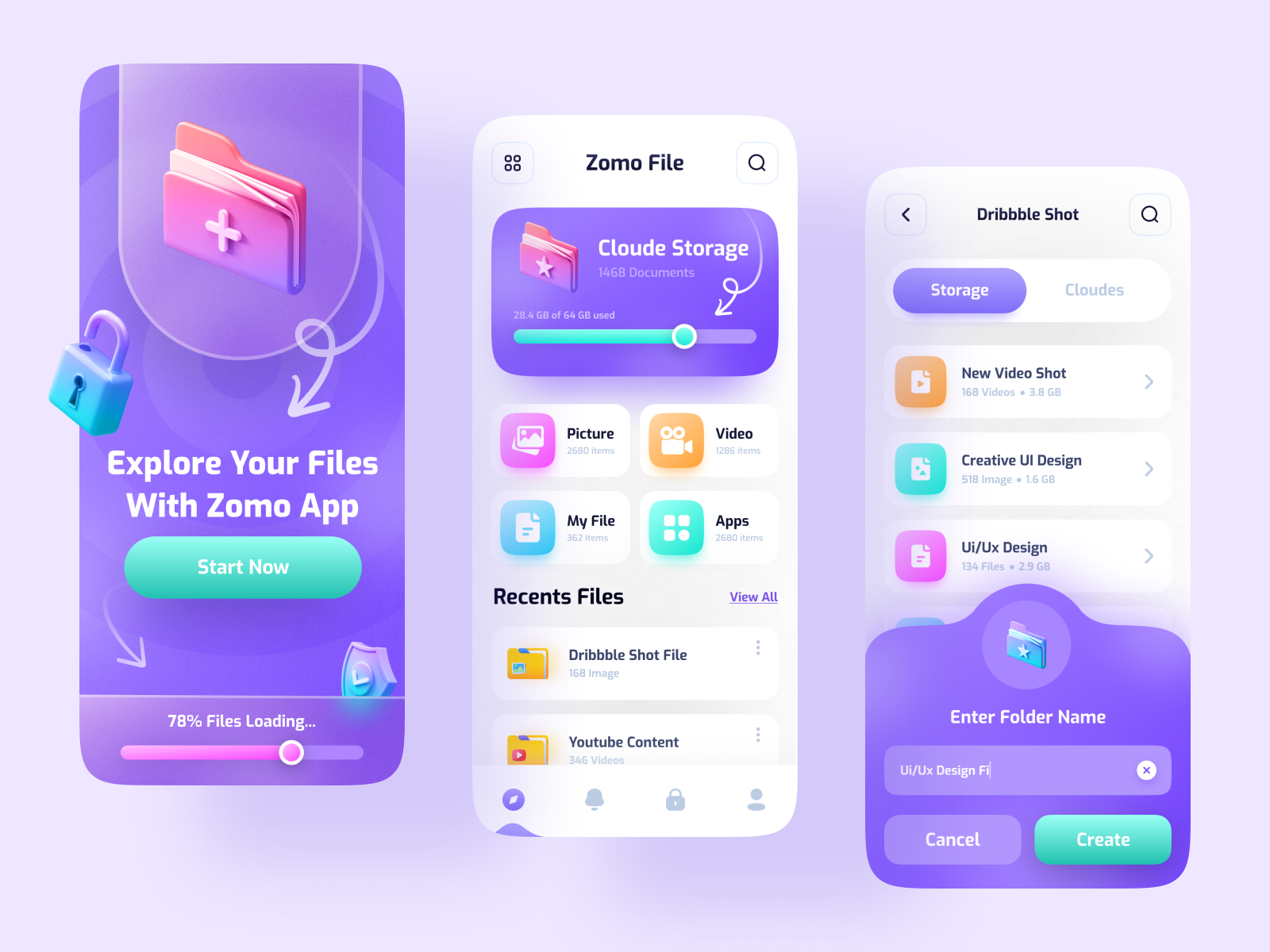 Files Manager App by Imran Hossen for Delisas UX/UI & SaaS Agency on